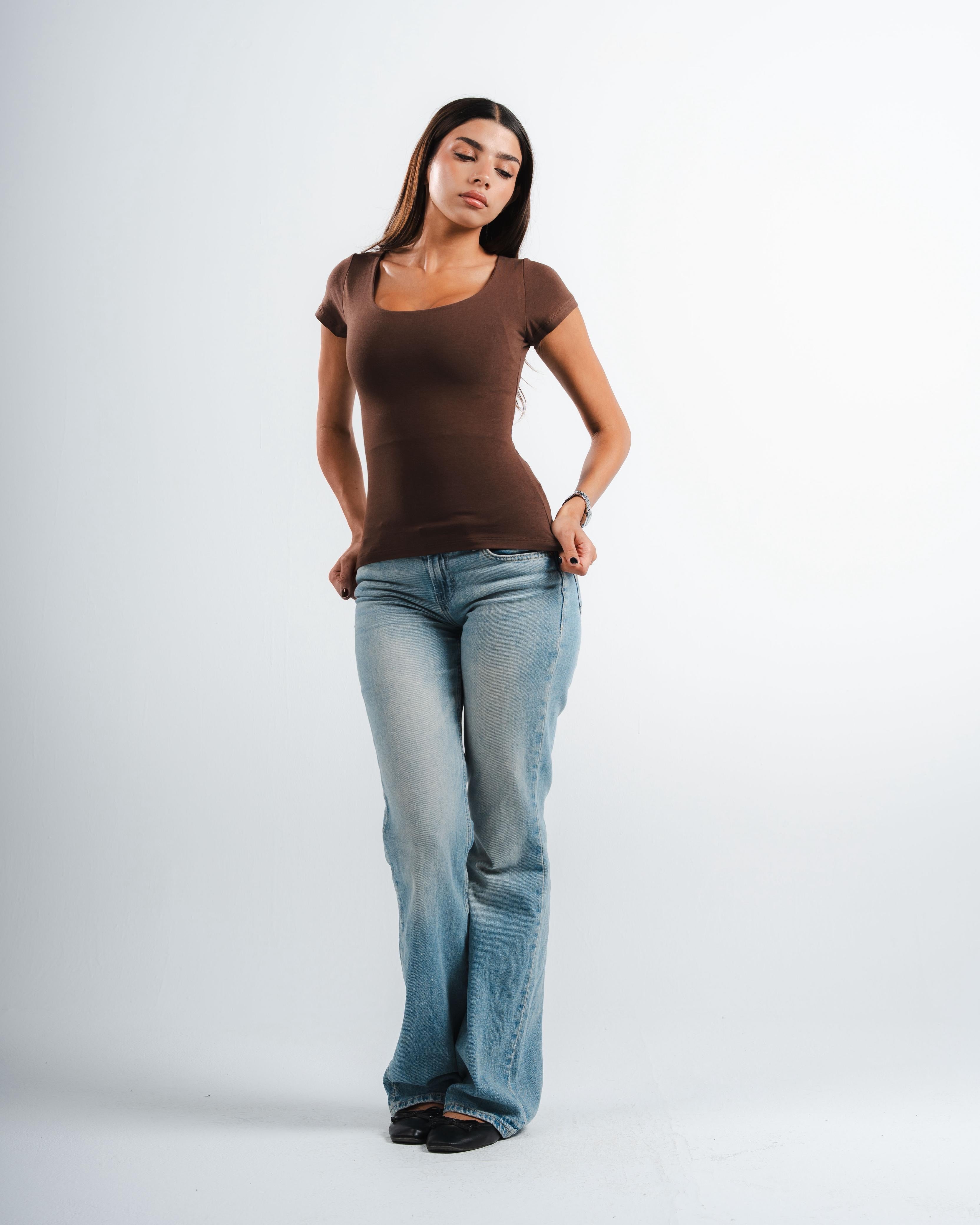 Brown Square Top
