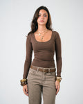 Square Brown Top