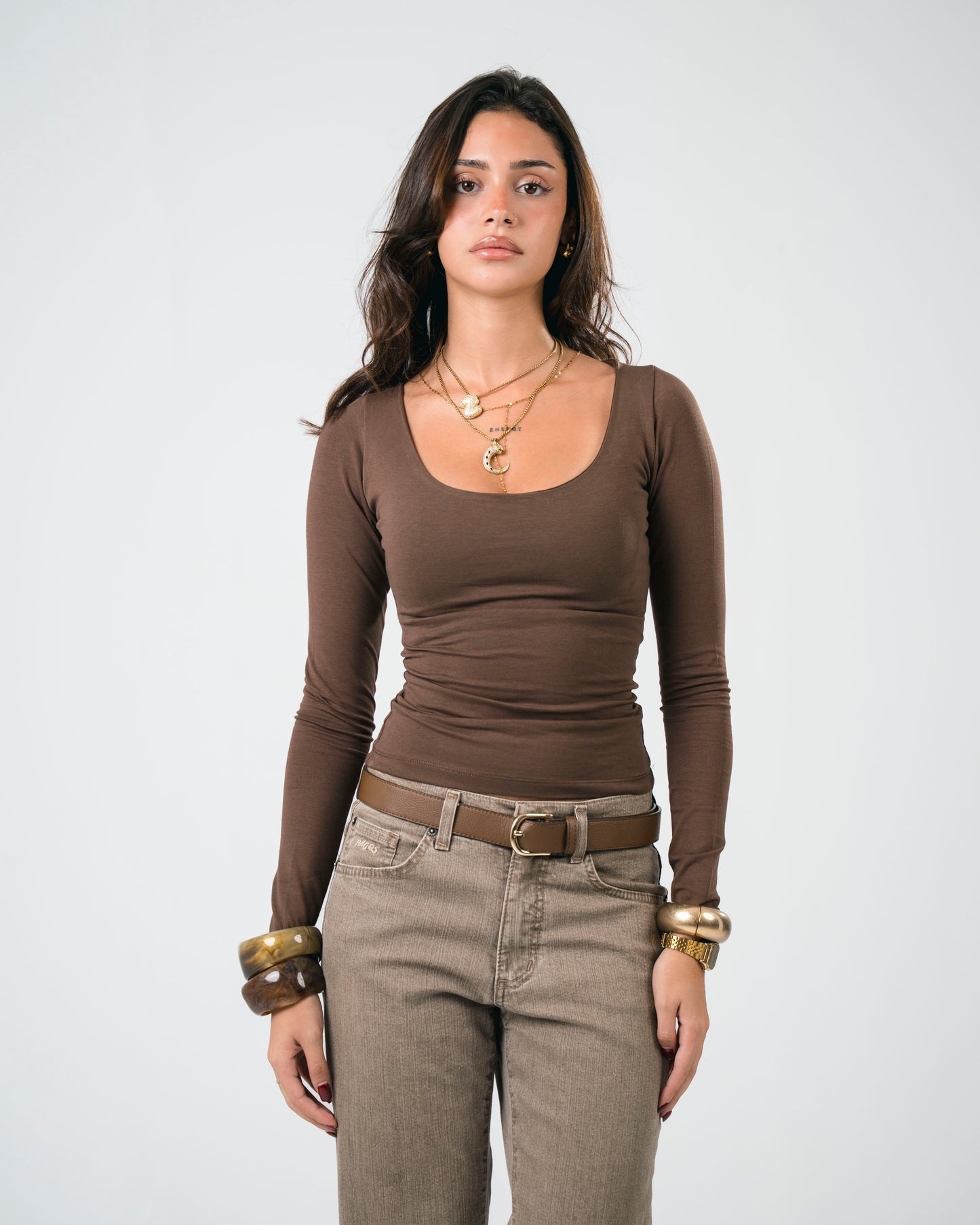 Square Brown Top