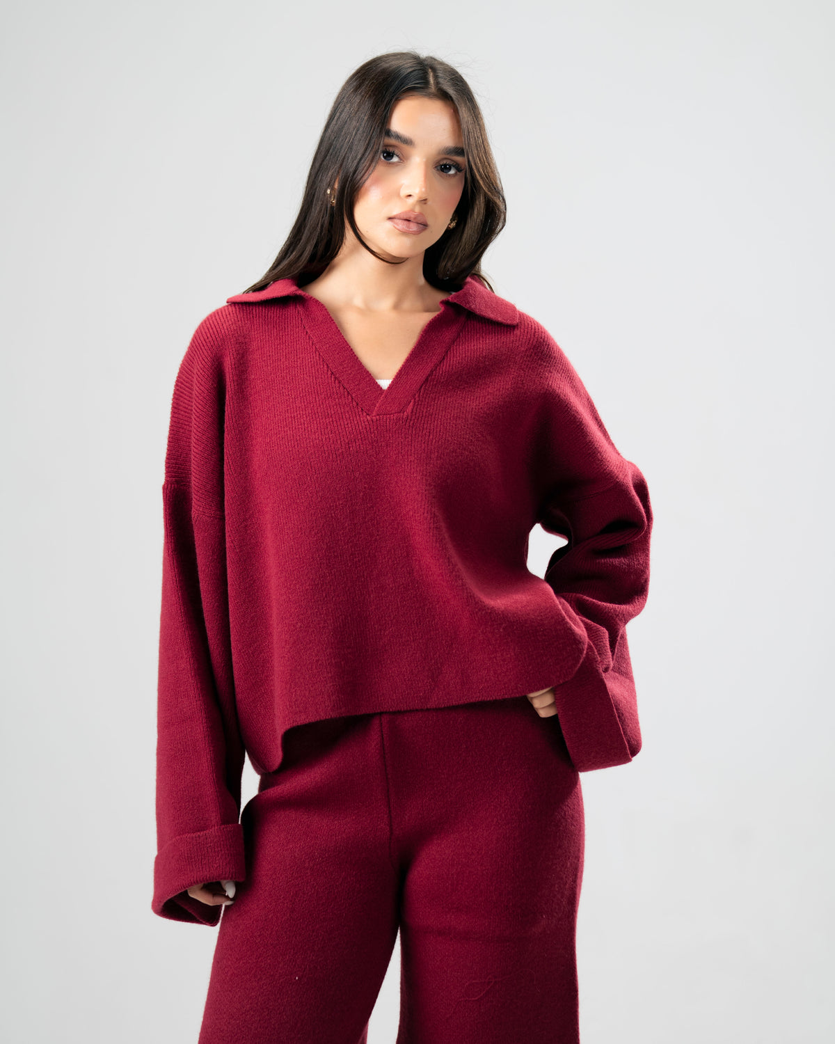 Knit Set Burgundy