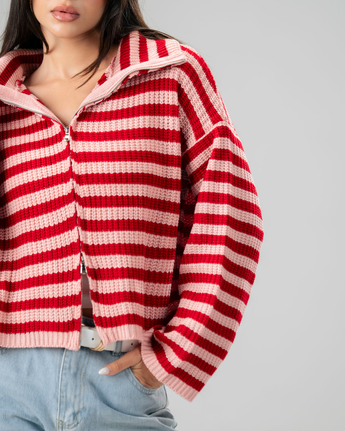 Cherry Knit Zip