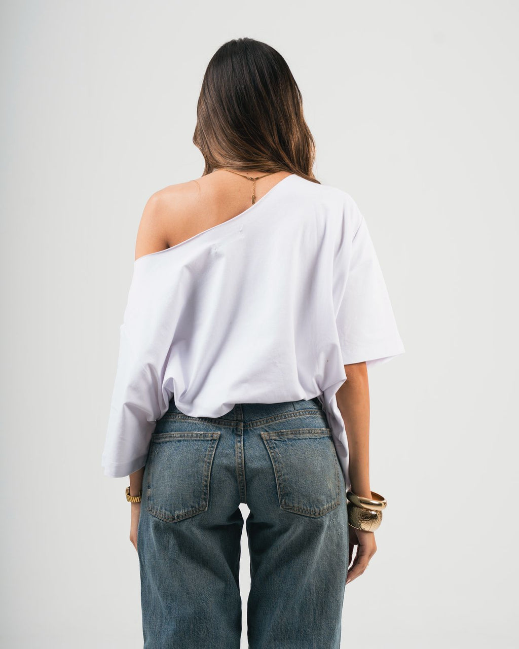 White OFF-SHOULDER TEE