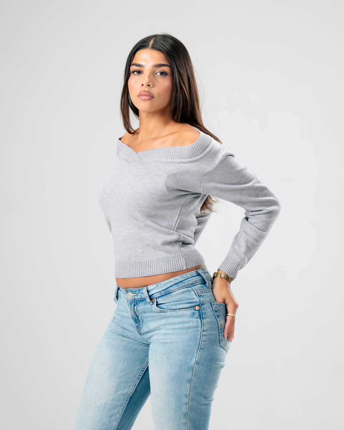The ballet Knit Sweater Grey