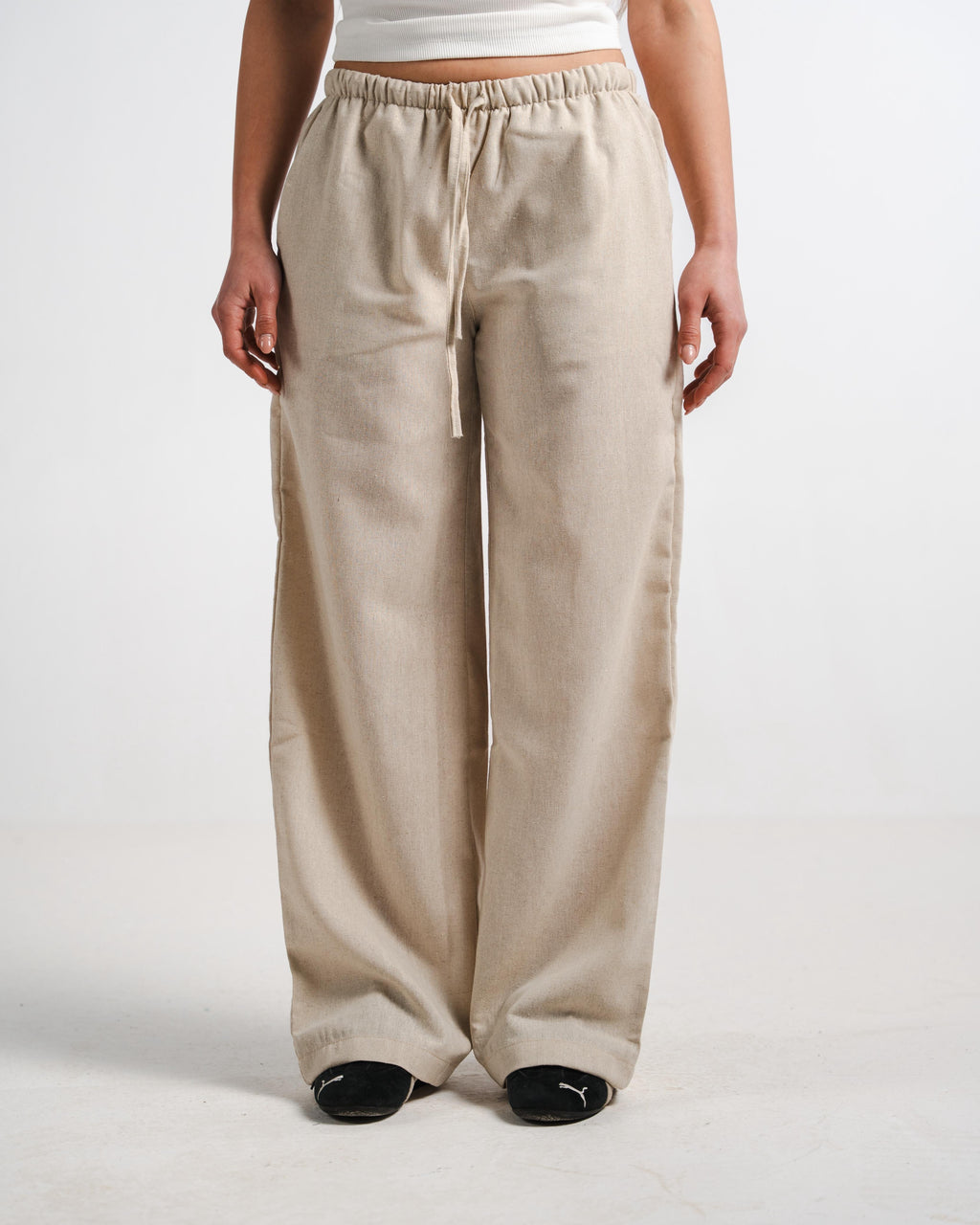 Beige Linen Pants
