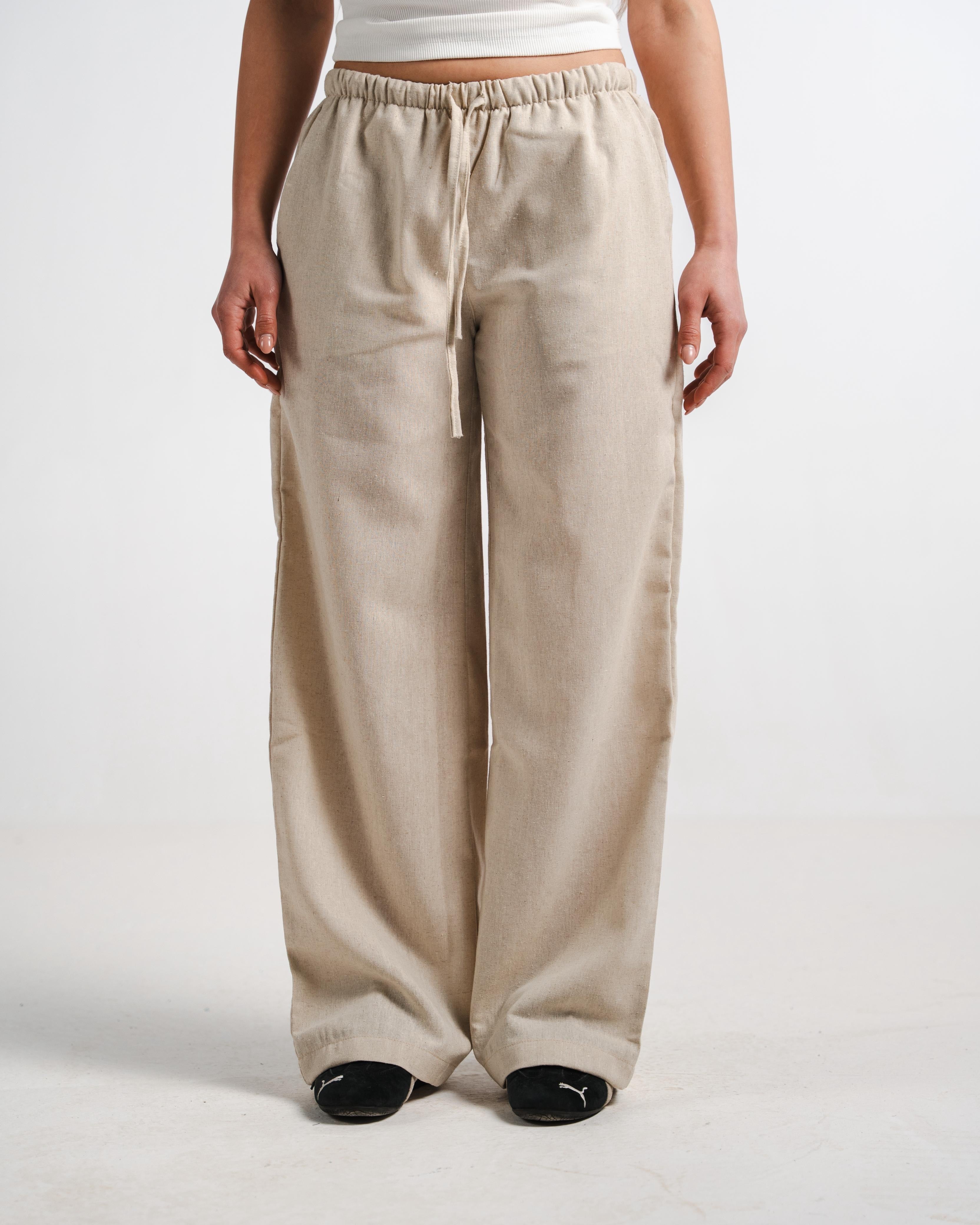 Beige Linen Pants