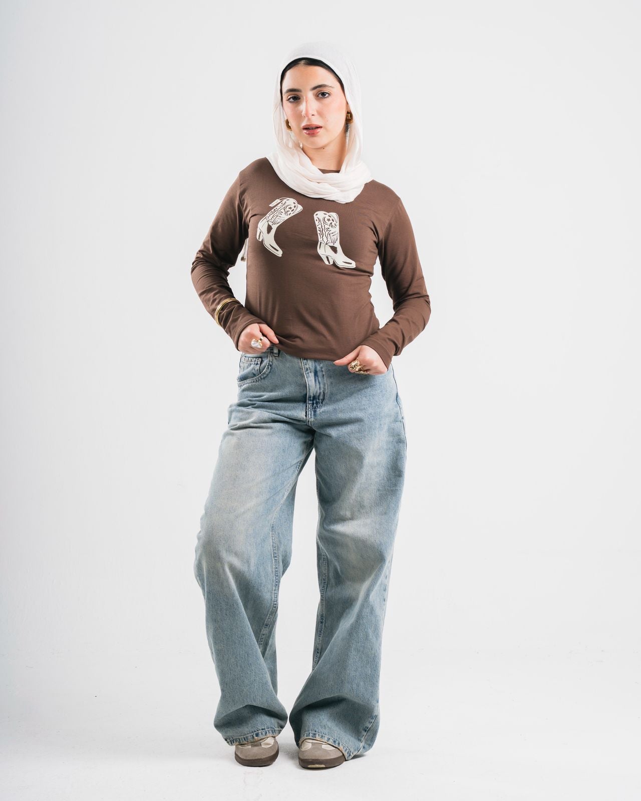 Cow Girl Long Sleeve Baby Tee