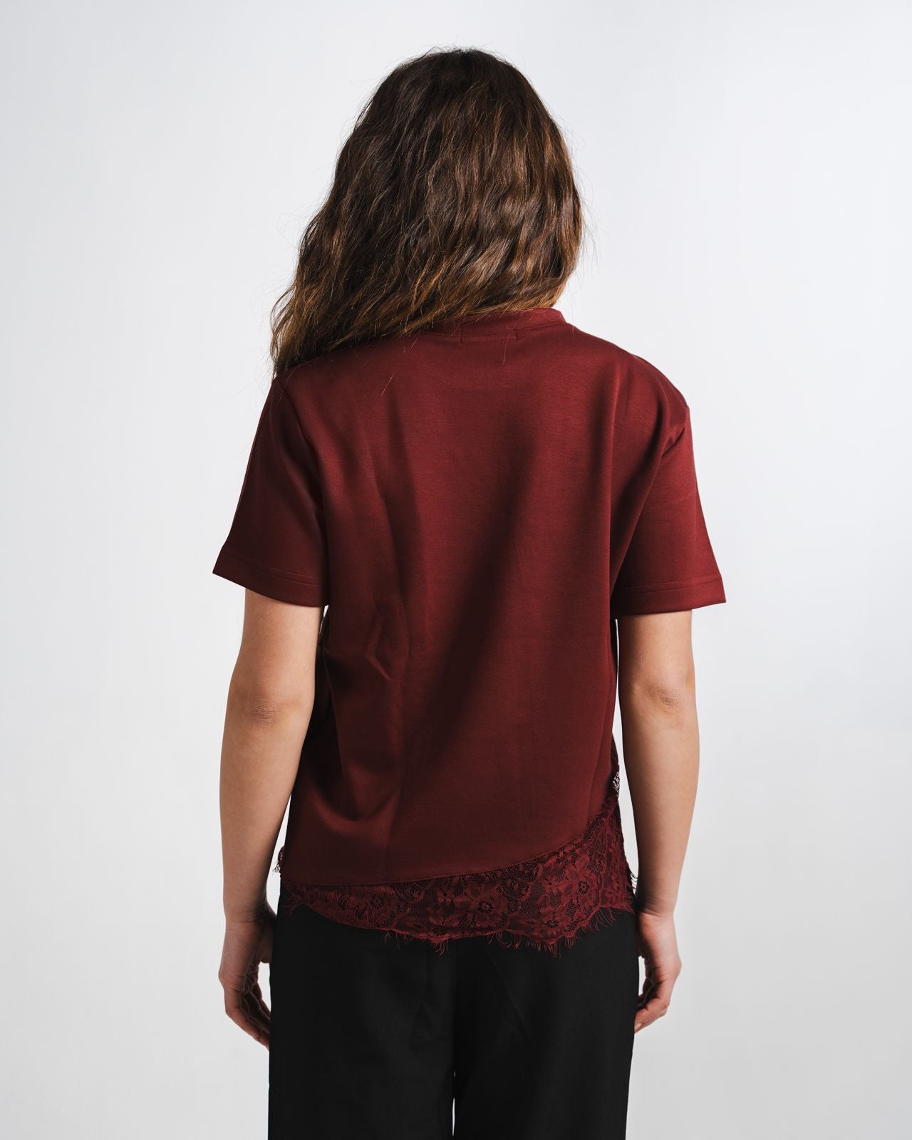 Burgundy Lace Tee