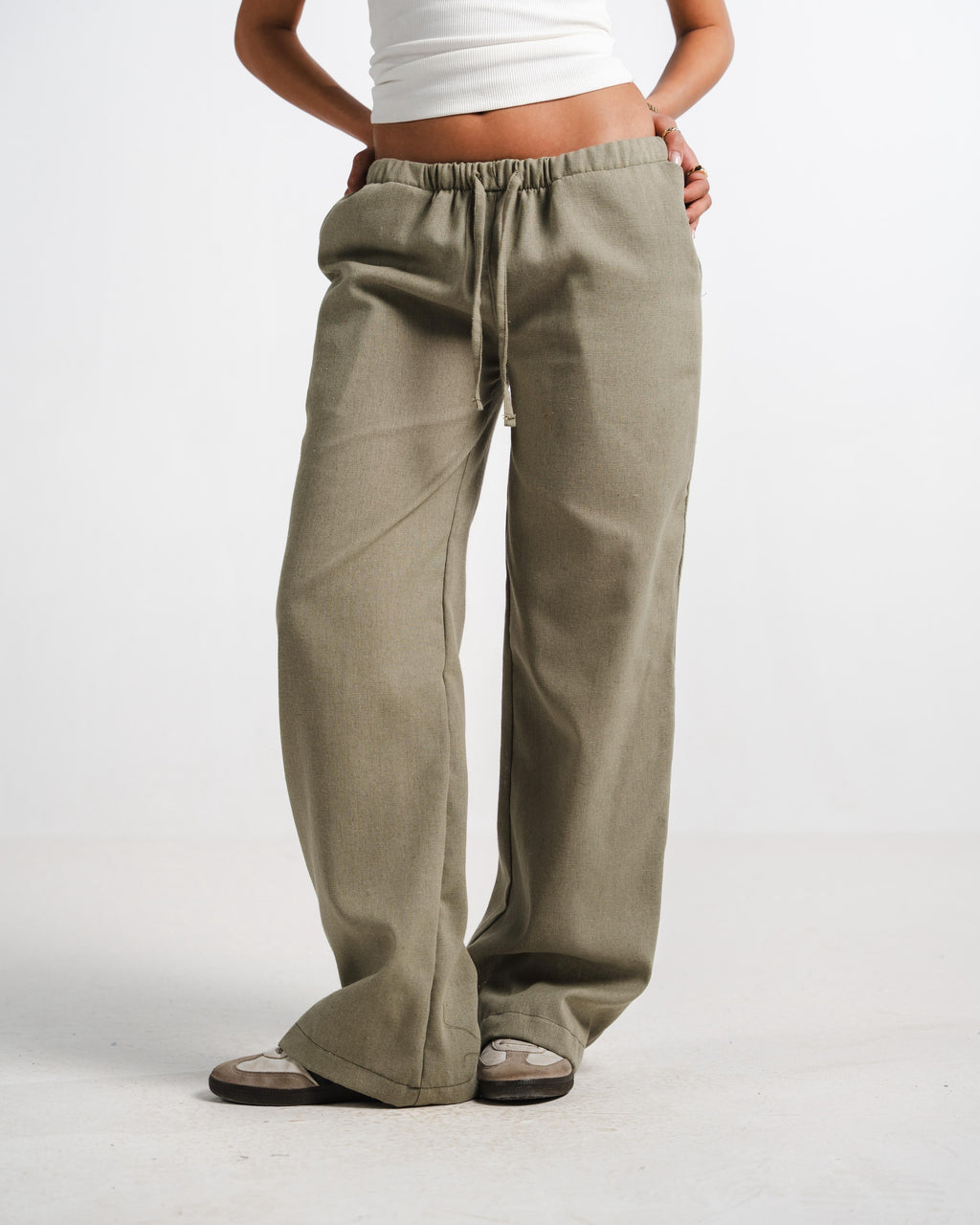 Olive Linen Pants