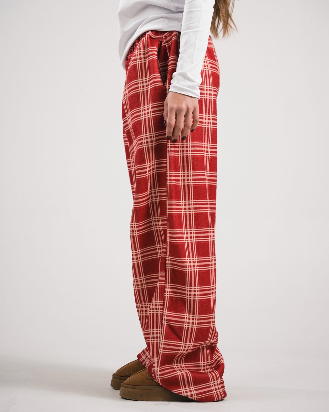 Burgundy  Plaid Pijama Pants