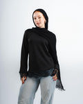 Black Lace Tee Long Sleeve
