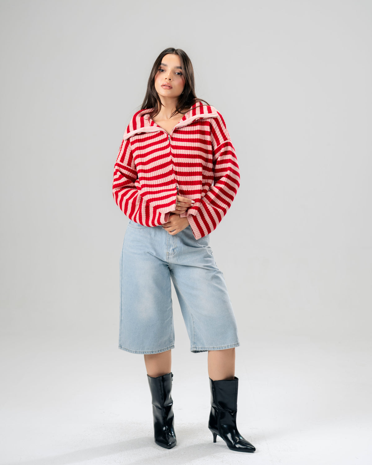 Cherry Knit Zip