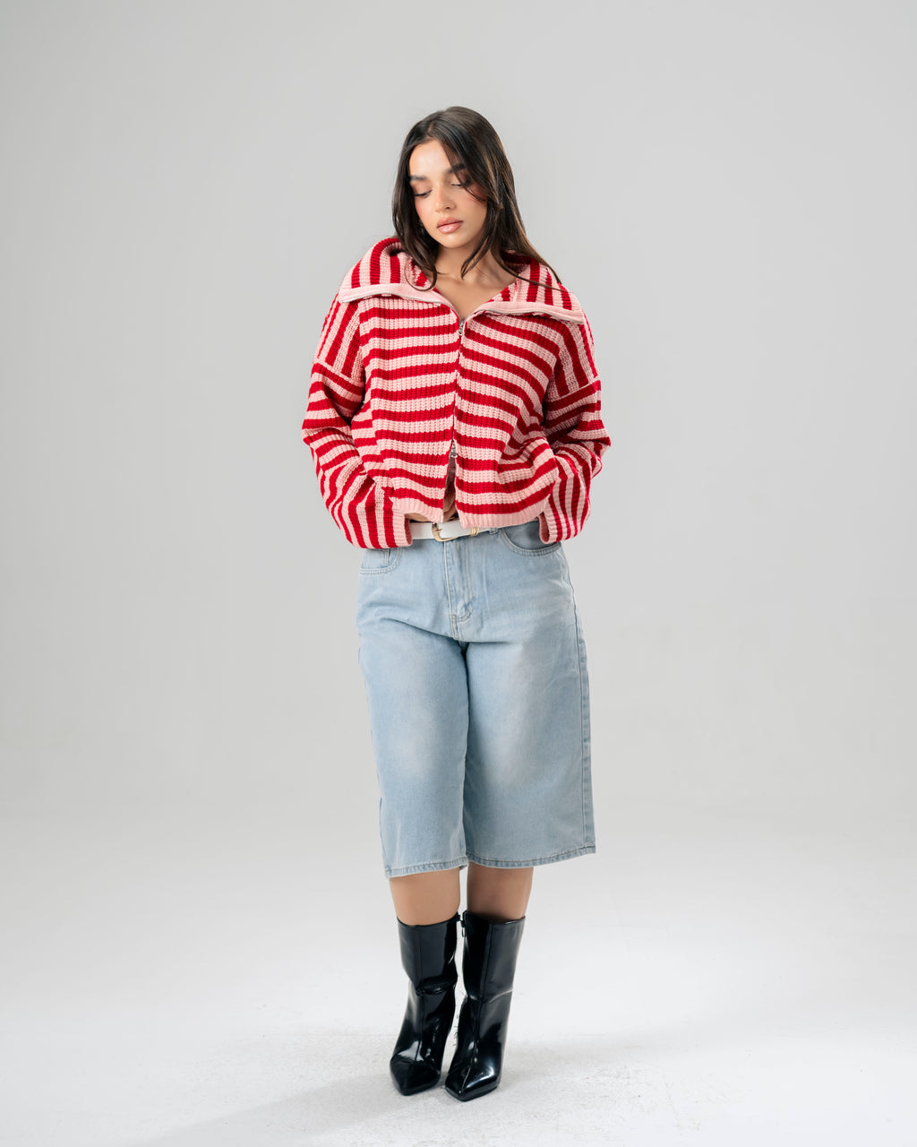 Cherry Knit Zip