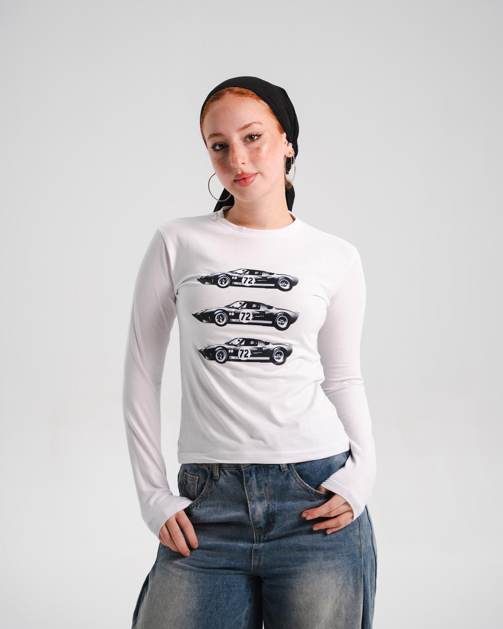 White long sleeve Baby Tee
