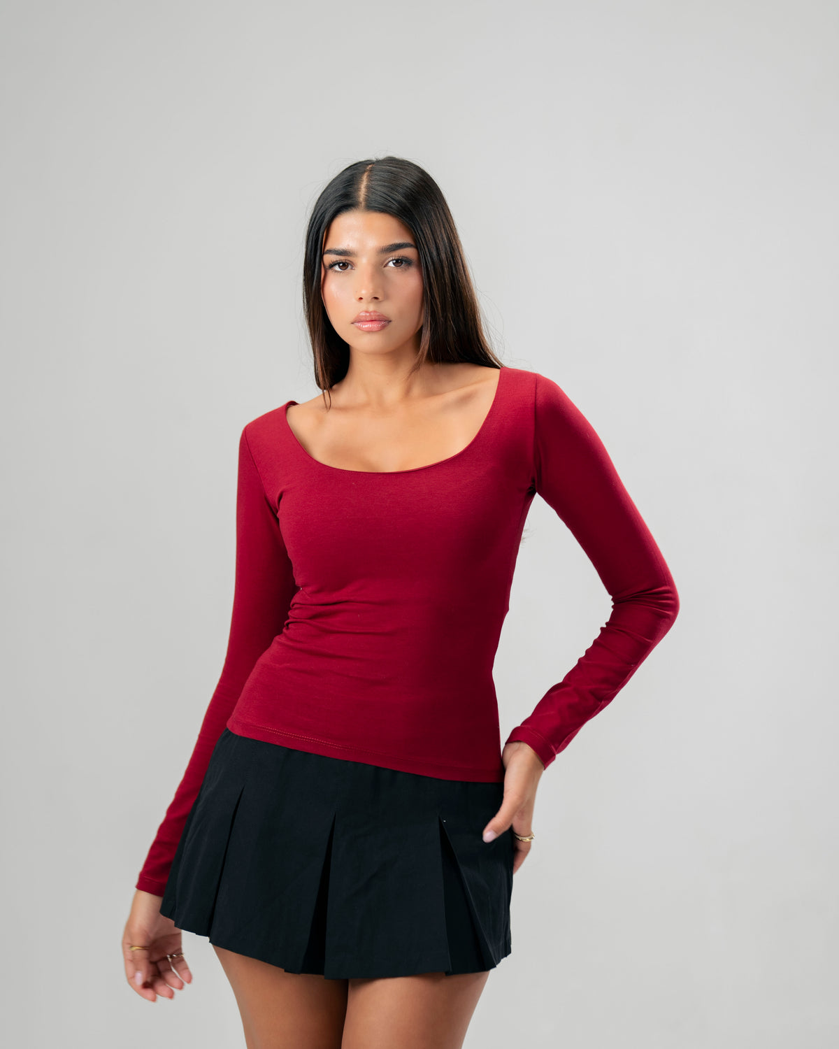 Square Burgundy Top