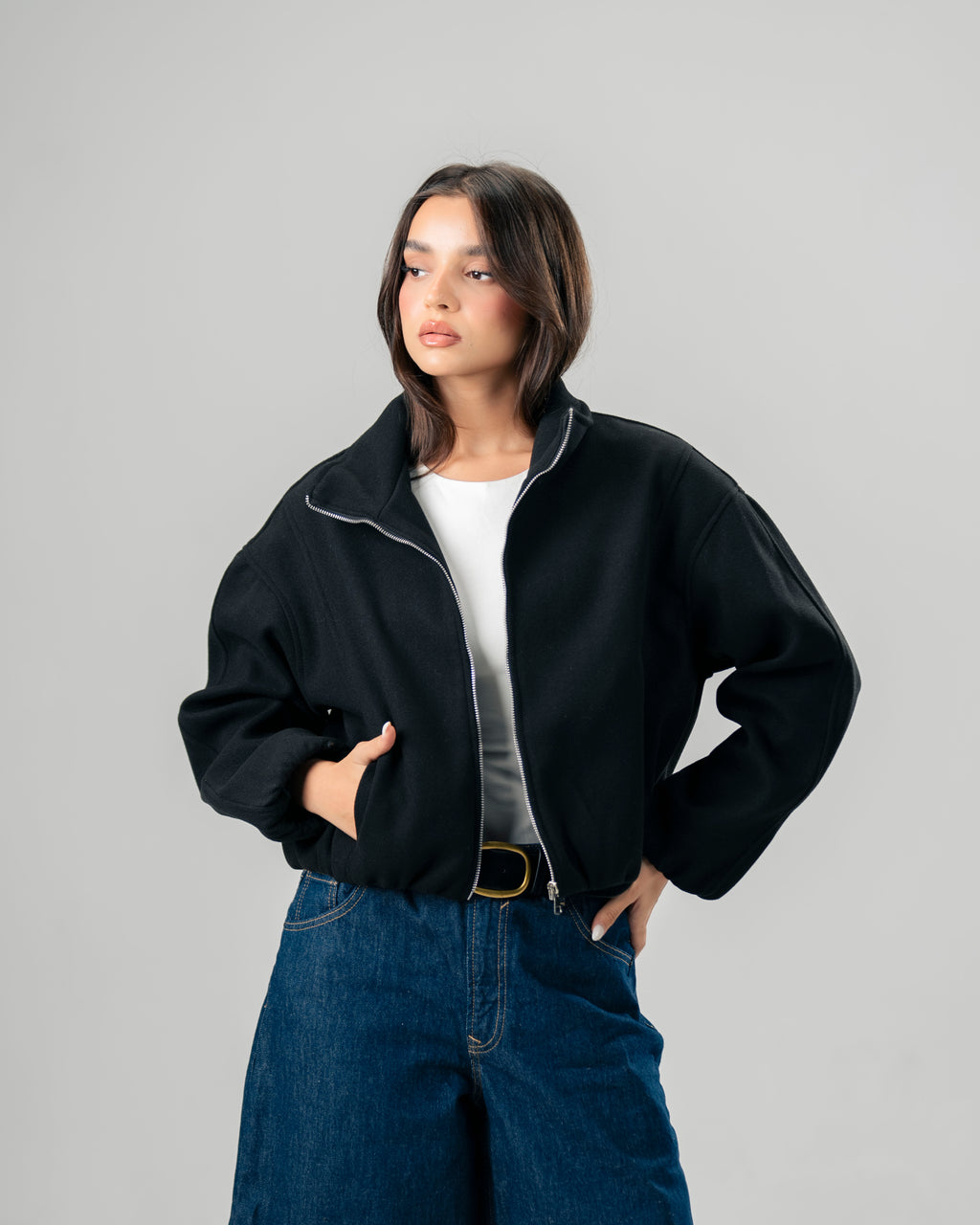 Cloud Zip Jacket In Black
