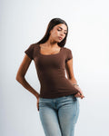 Brown Square Top