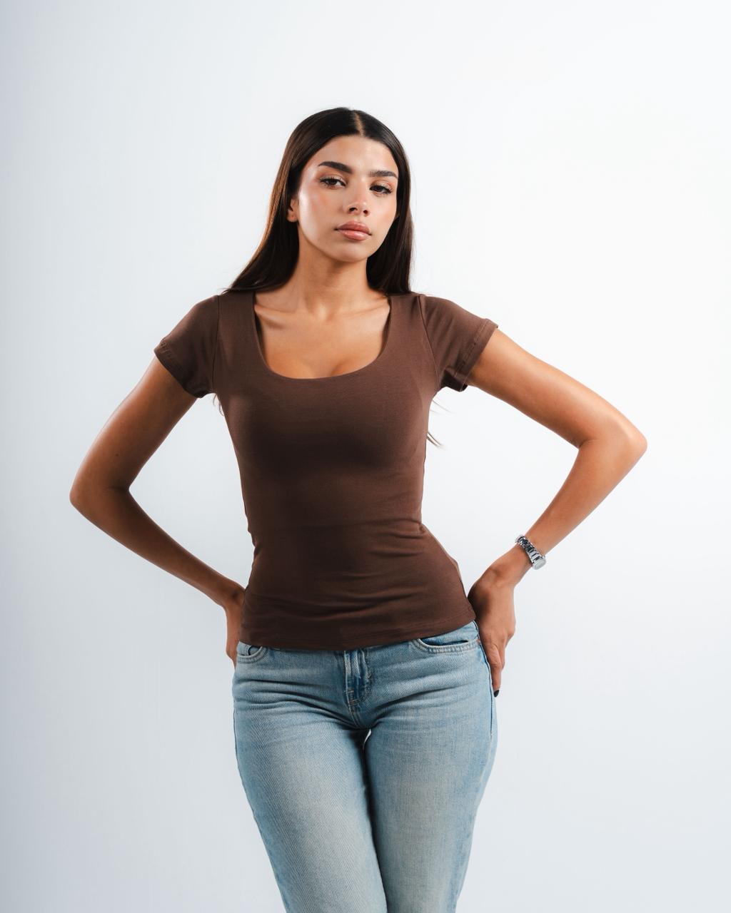 Brown Square Top