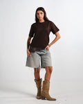 Brown Lace Tee