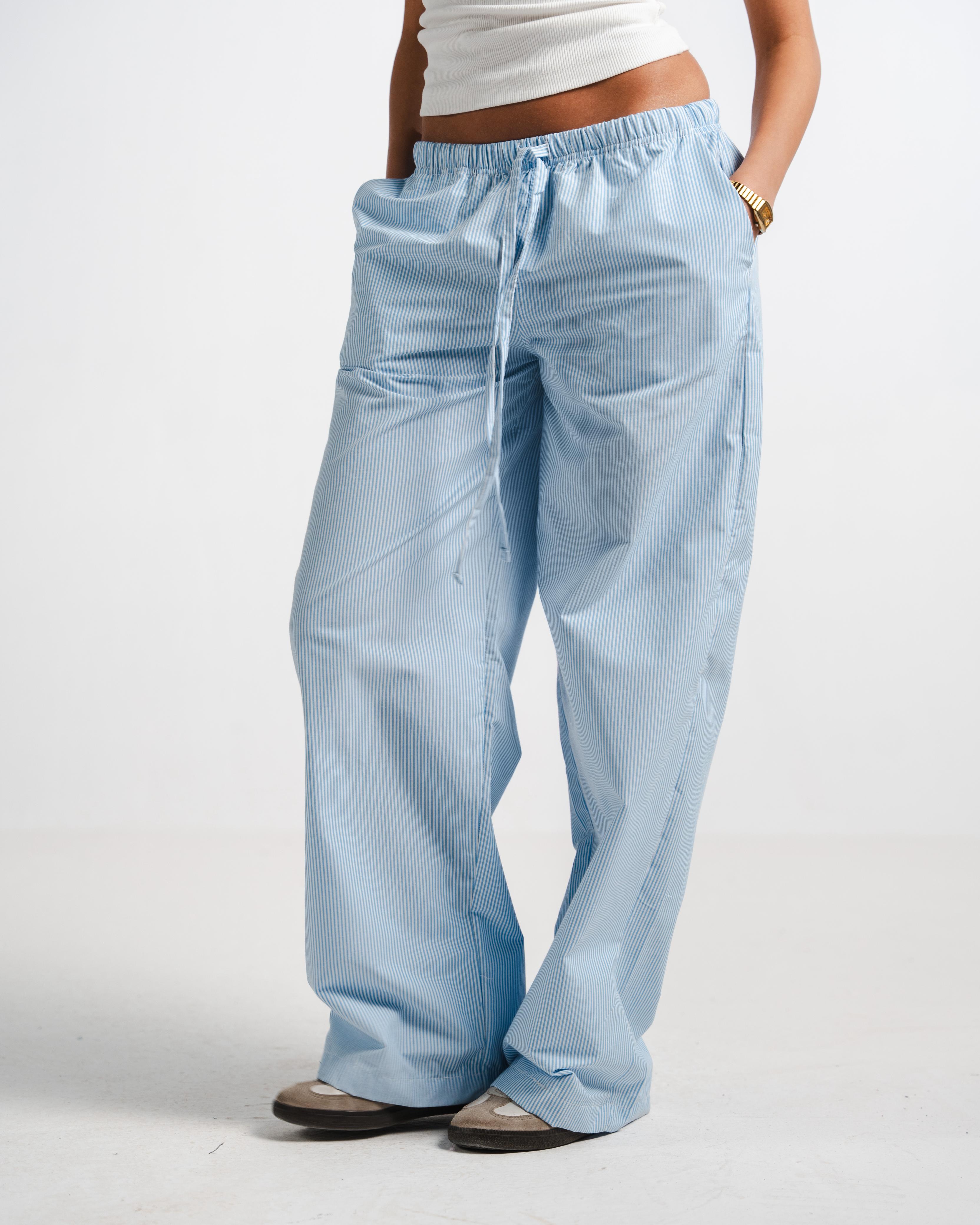 Blue Striped Pants