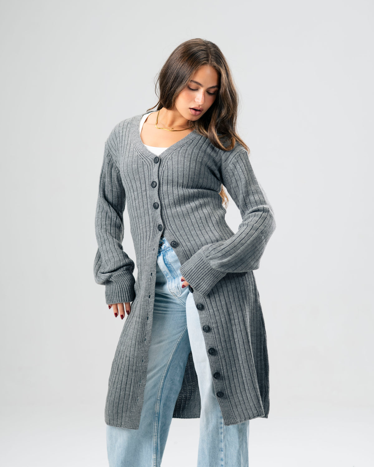 Grey Slow days Cardigan