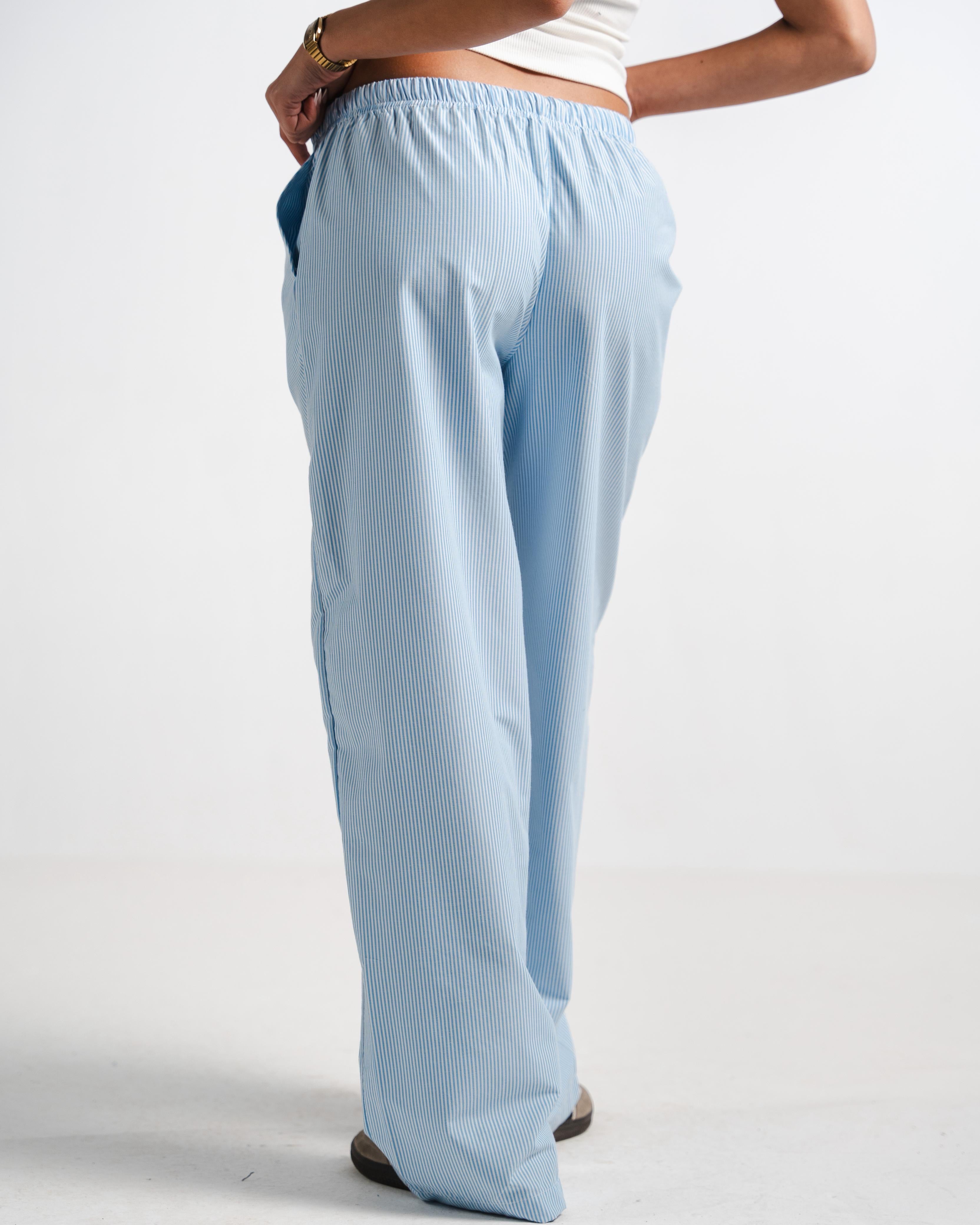 Blue Striped Pants