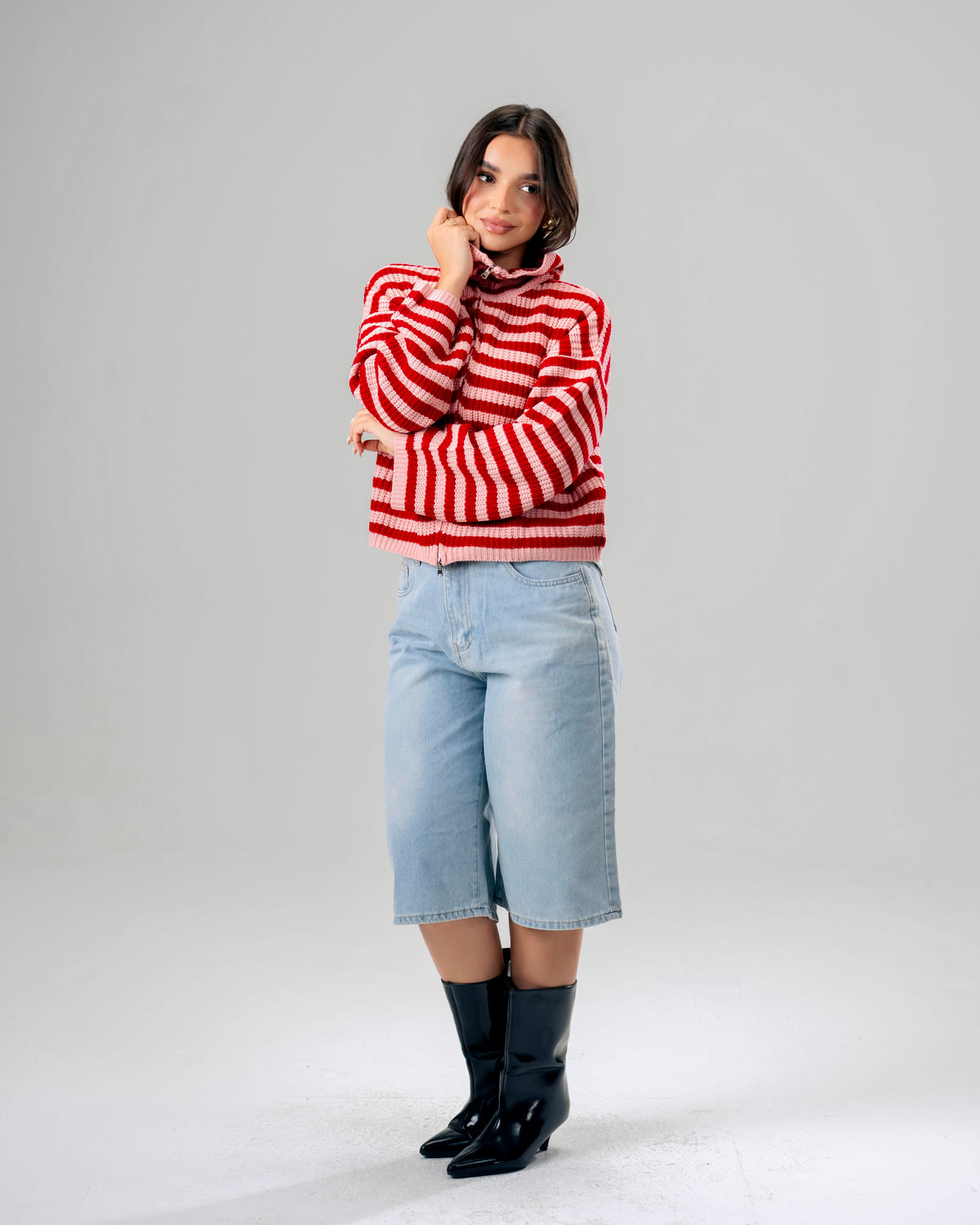Cherry Knit Zip