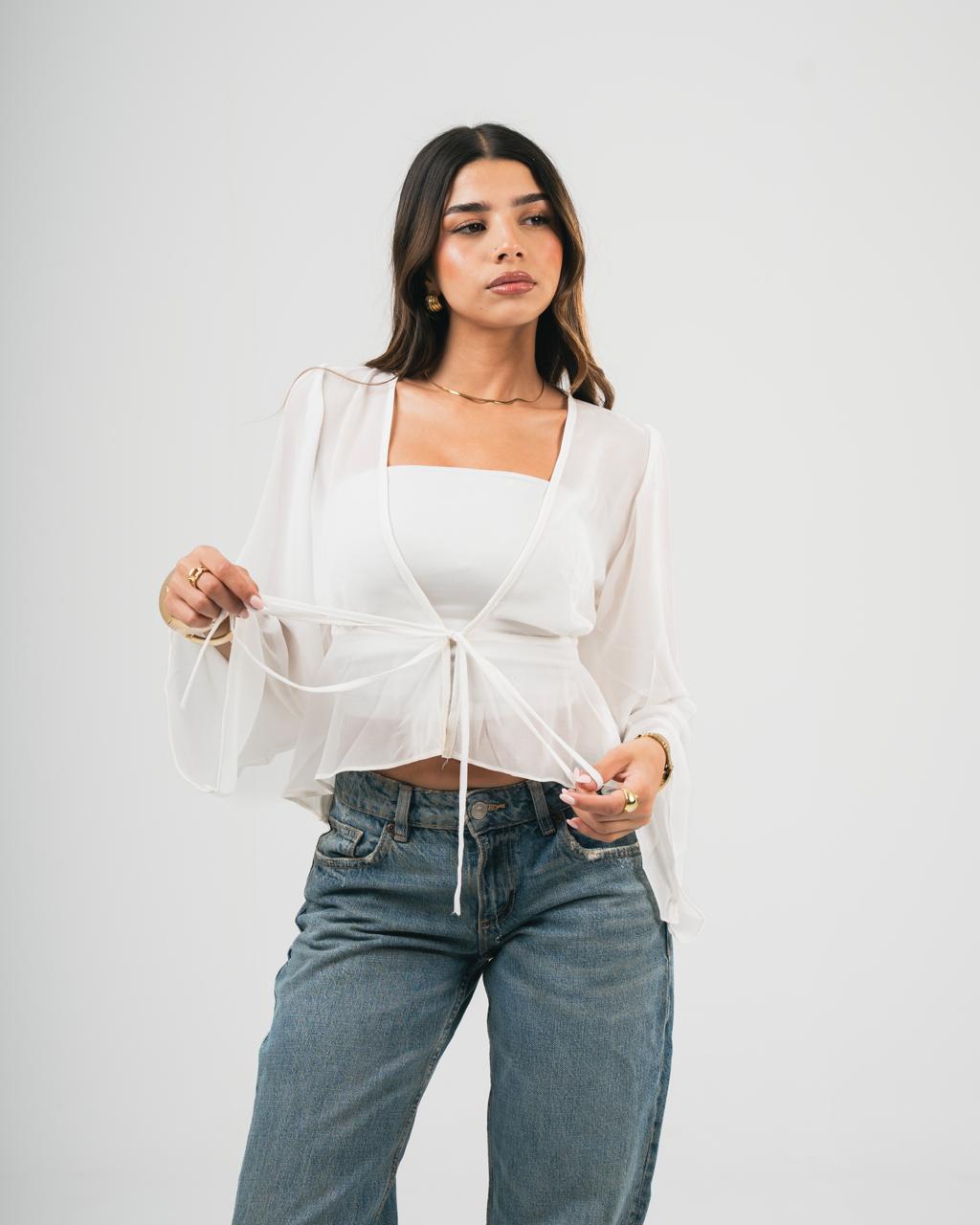 White Chiffon Coverup