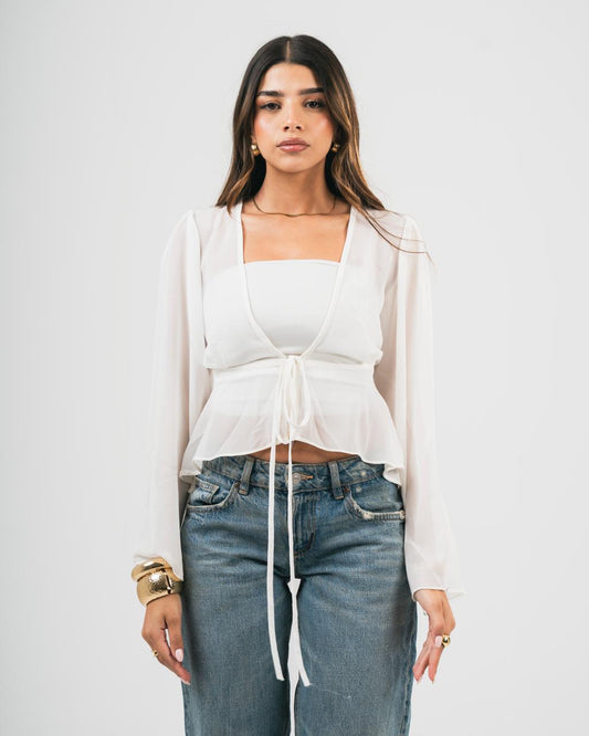White Chiffon Coverup