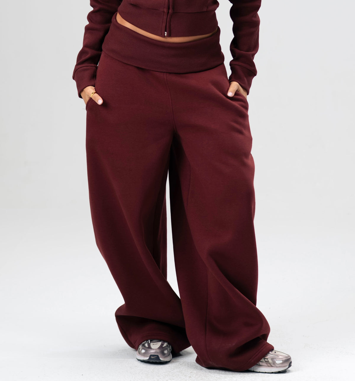 Burgundy Foldover Pants