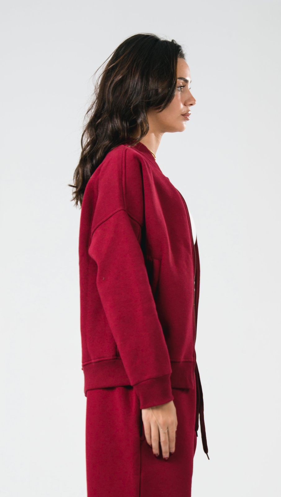 Burgundy Zip-Up Jacket