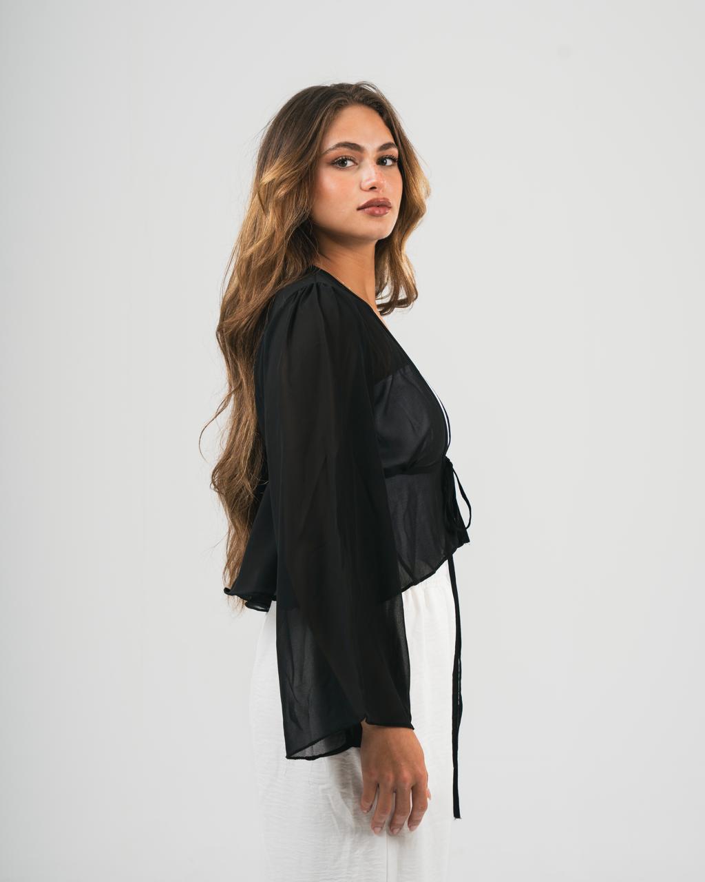 Black Chiffon Coverup