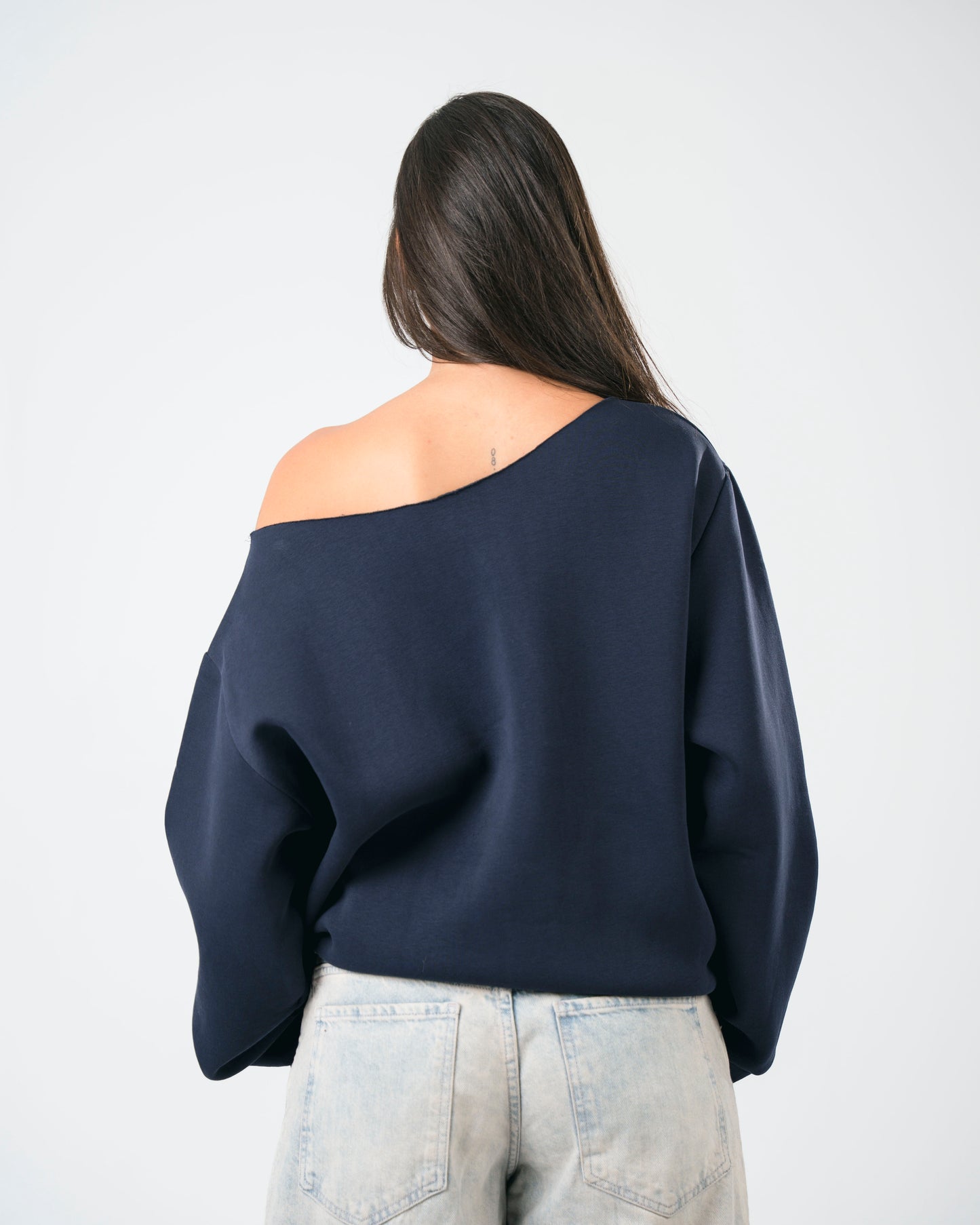 “OFF-SHOULDER” Navy Sweater