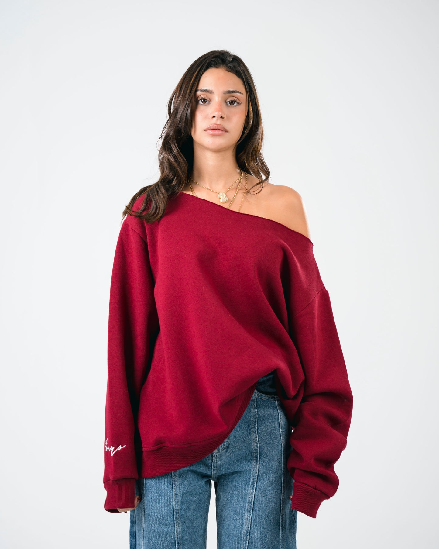 “OFF-SHOULDER” Burgundy Sweater