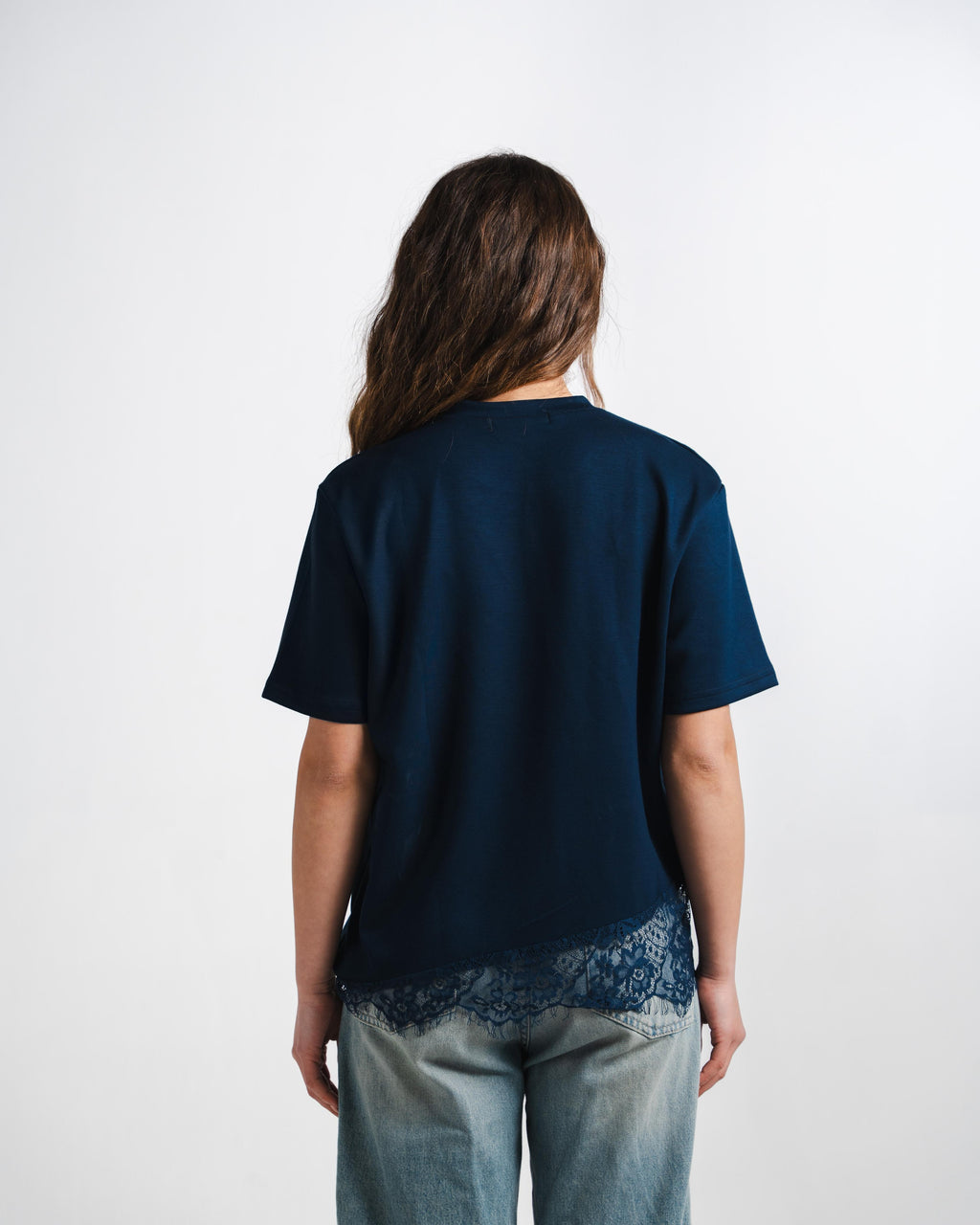 Navy Lace Tee