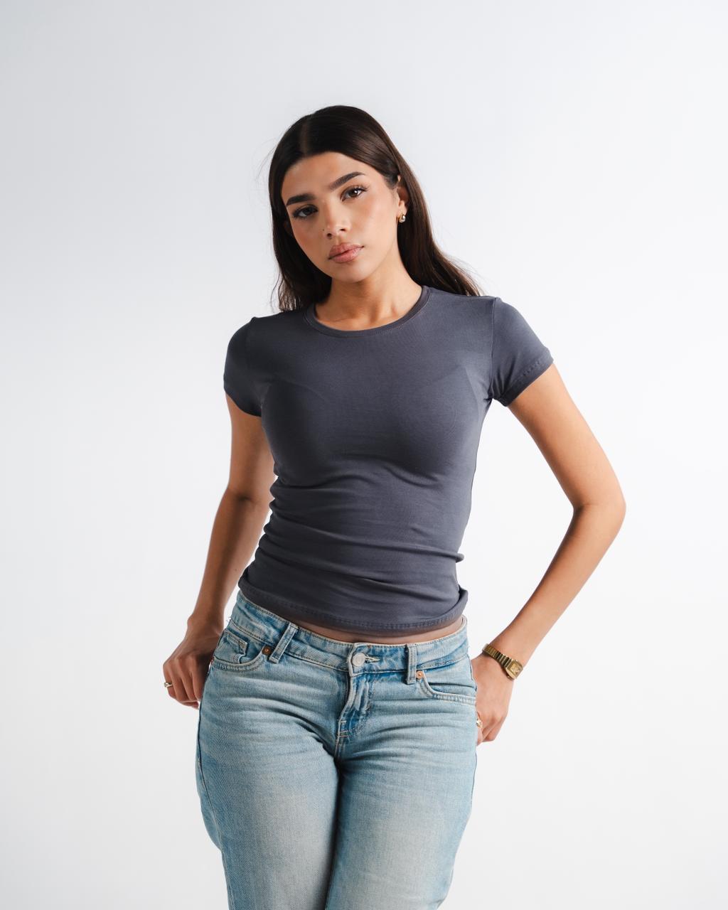 Dark Grey Basic Top