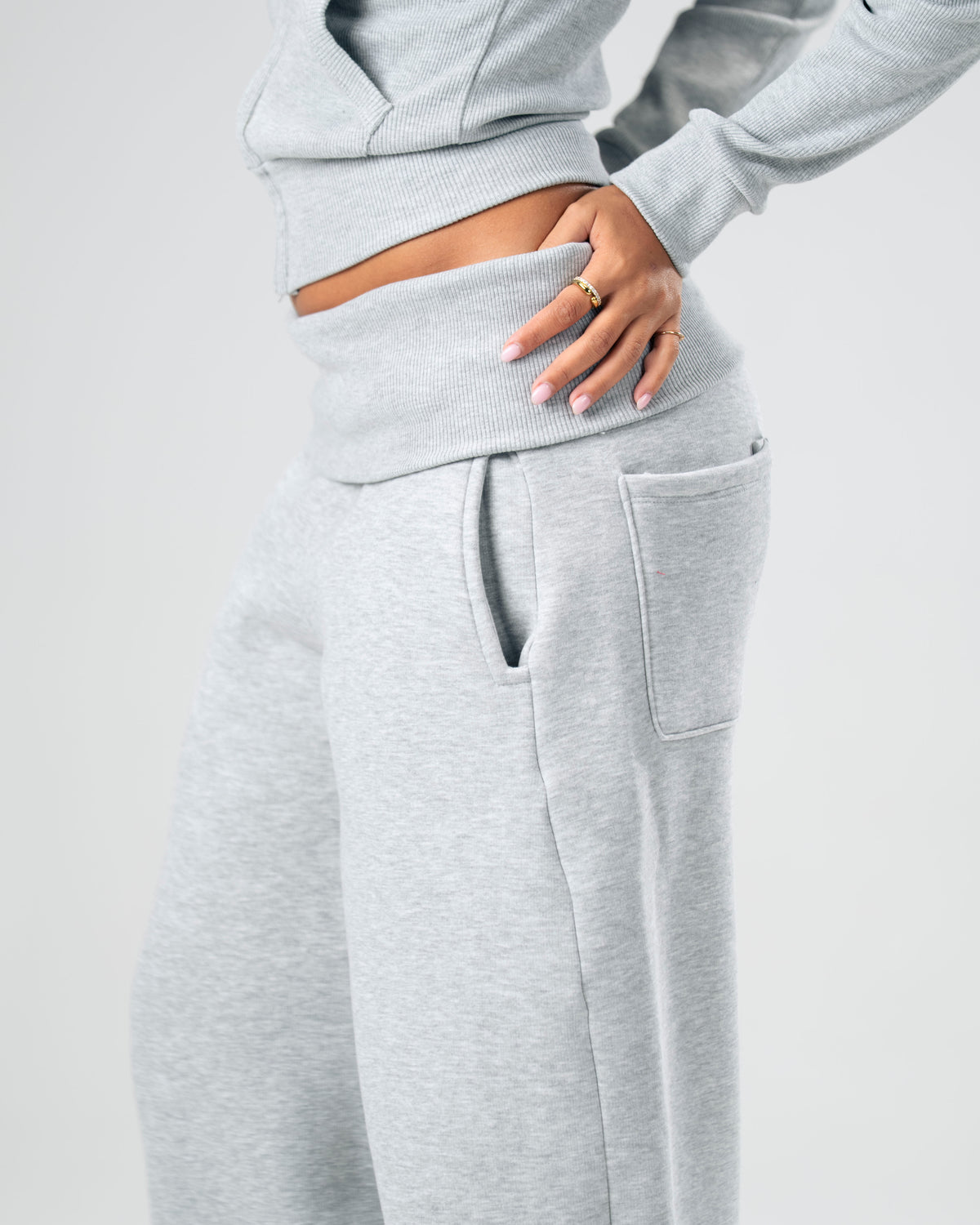 Grey Foldover Pants