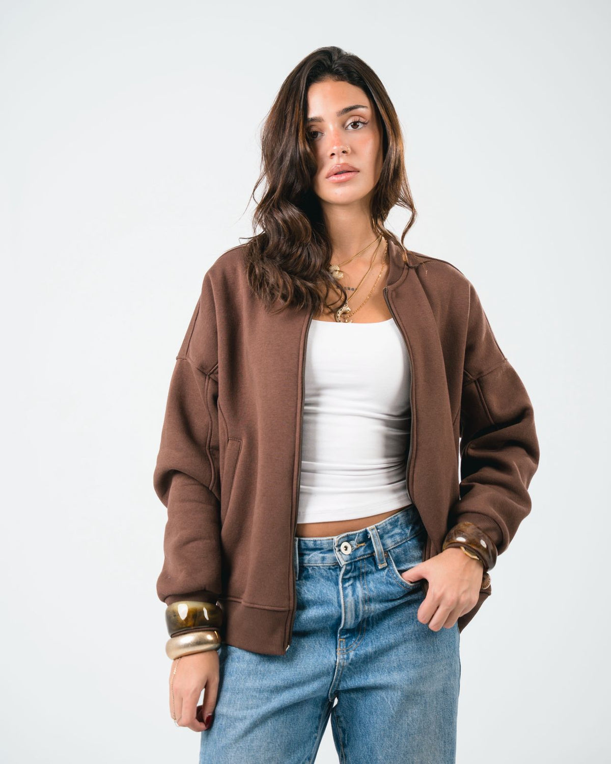 Brown Zip-Up Jacket