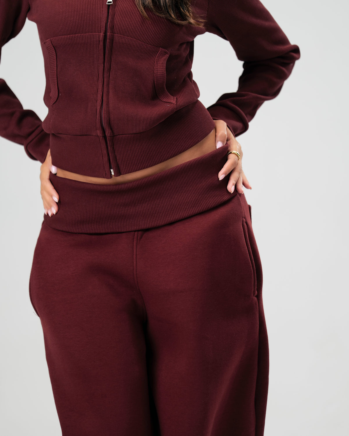 Burgundy Foldover Pants