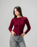Button Top in Burgundy