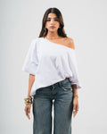 White OFF-SHOULDER TEE