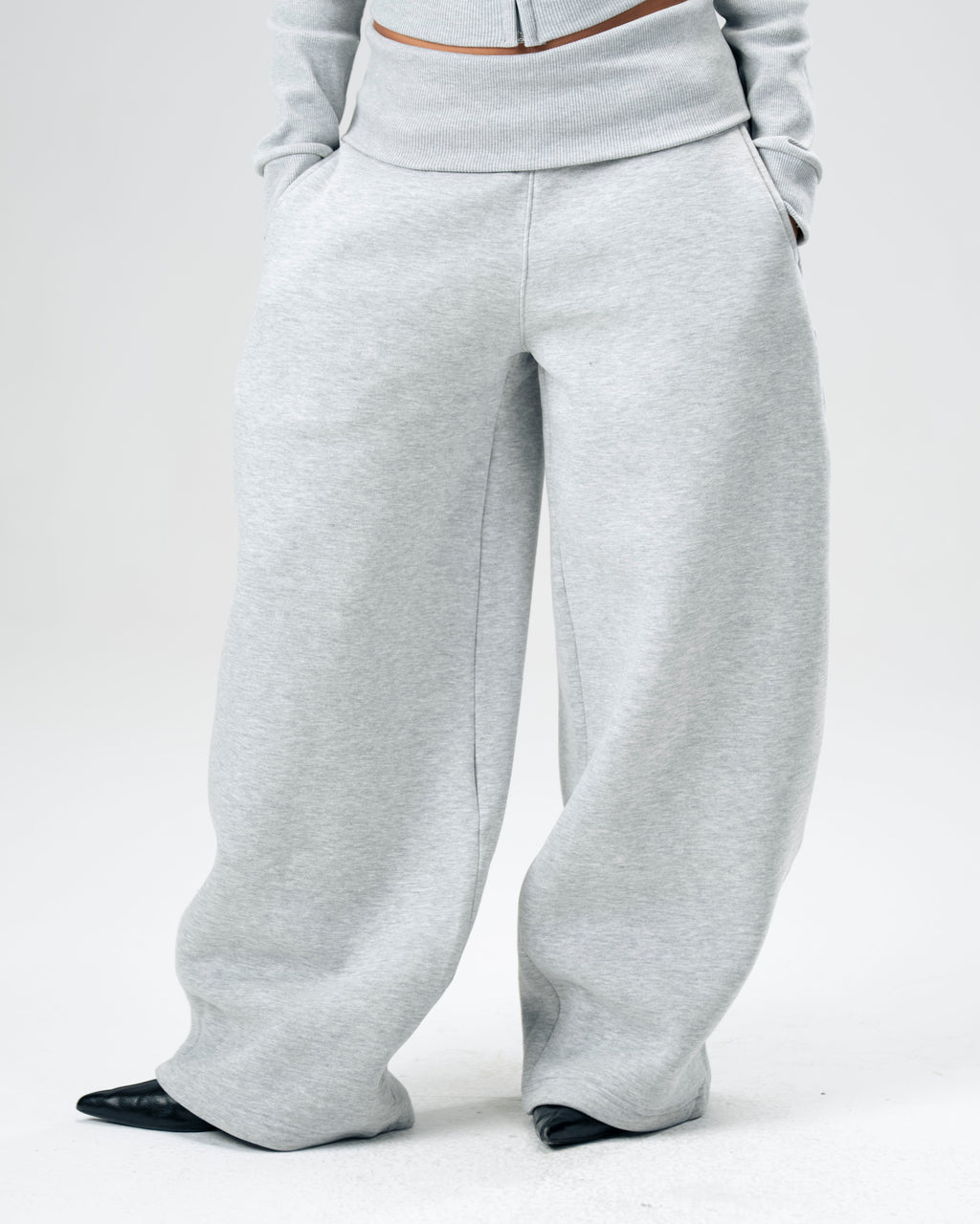 Grey Foldover Pants
