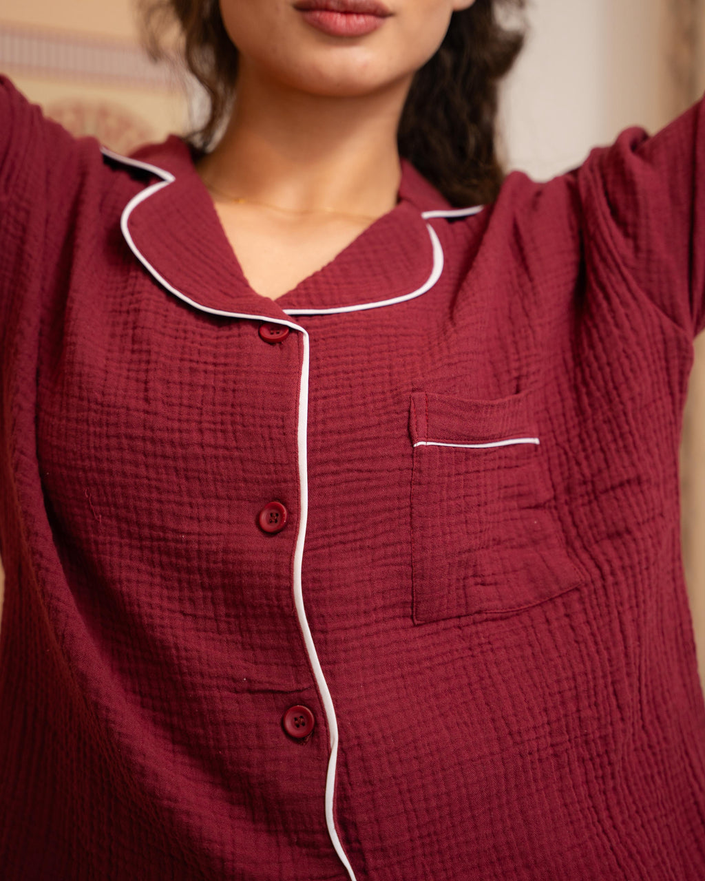 Burgundy Linen Dream Set