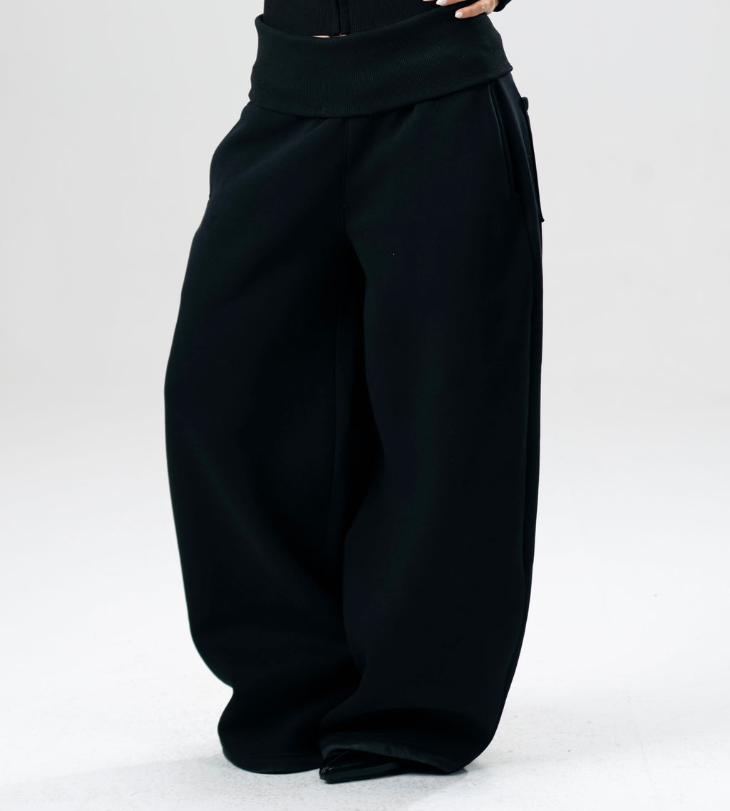 Black Foldover Pants