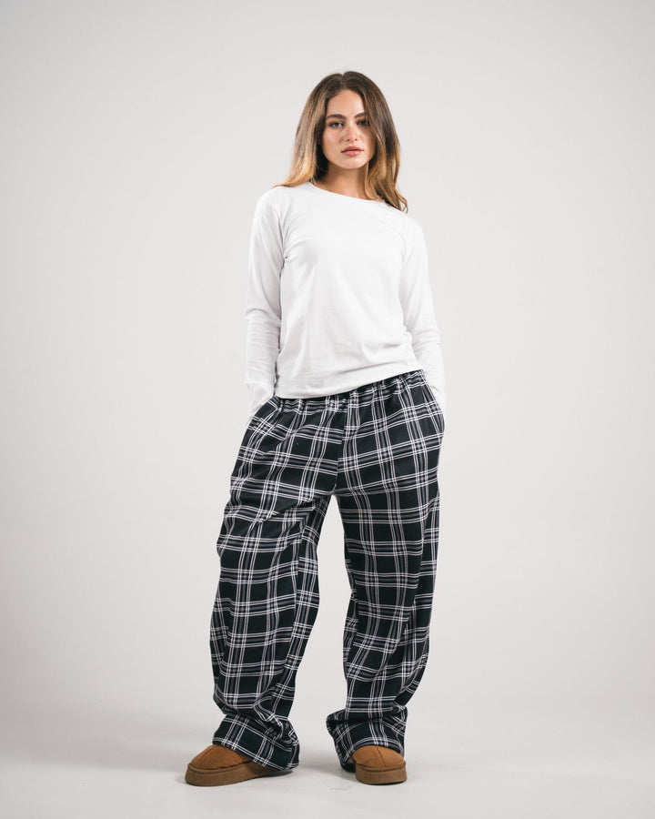 Mono Check Plaid Pijama Pants