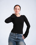 Black Lace Long Sleeve Top