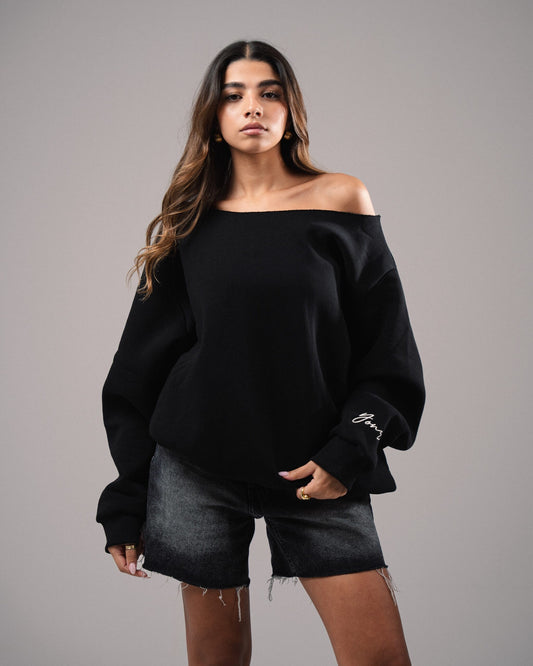 “OFF-SHOULDER” Black Sweater