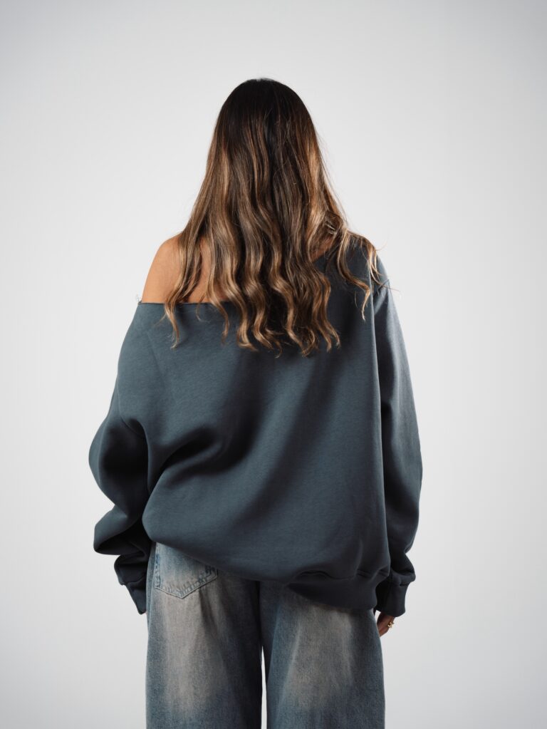 “OFF-SHOULDER” Dark Grey Sweater