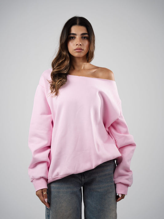 “OFF-SHOULDER” Pink Sweater