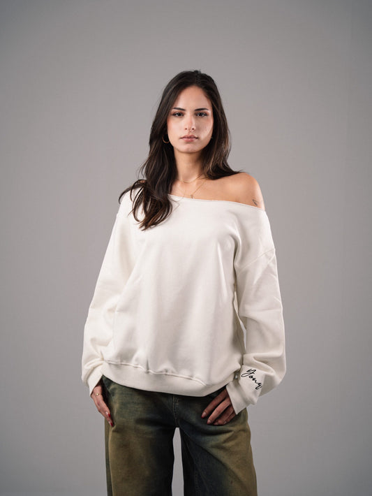 “OFF-SHOULDER” Off-White Sweater