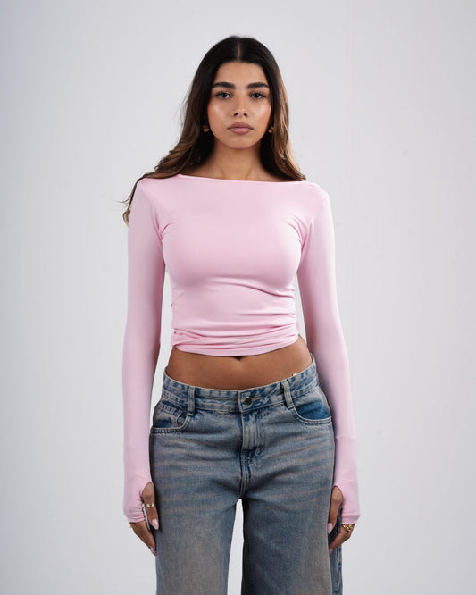 Pink “BACKLESS” top